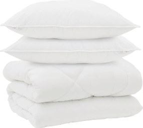 vidaXL Χειμερινό Παπλωματοθήκη με μαξιλάρι 3 pcs Λευκό Μικροΐνες