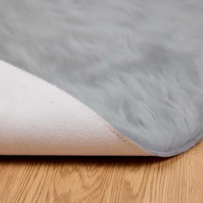 vidaXL Χαλί από τεχνητό πρόβειο δέρμα TAFALLA Γκρι Ø 120 cm