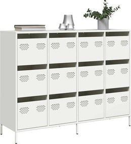 vidaXL Sideboard Λευκό 135x39x103,5 cm Ατσάλι ψυχρής έλασης