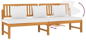 vidaXL Καναπές Κρεβάτι 200x60x75 εκ. Μασίφ Ακακία με Κρεμ Μαξιλάρι