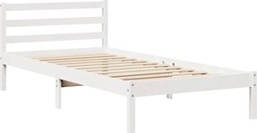 vidaXL Σκελετός Κρεβατιού Χωρίς Στρώμα Λευκό 100x200 εκ. Μασίφ Πεύκο
