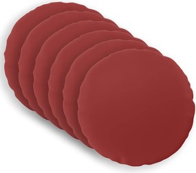 vidaXL Κάλυμμα Μαξιλαριού 6 pcs HEERLEN Κόκκινο Ø 30 cm Πολυεστέρας
