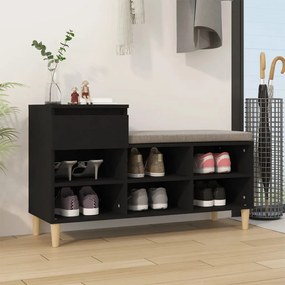 vidaXL Παπουτσοθήκη Μαύρο 102x36x60 εκ. από Επεξεργασμένο Ξύλο