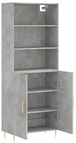 vidaXL Ντουλάπι Γκρι Σκυροδέματος 69,5x34x180 εκ. Επεξεργασμένο Ξύλο