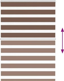 vidaXL Ζέβρα τυφλή Καφέ Πλάτος υφάσματος 100,9 εκ. Πολυεστέρας