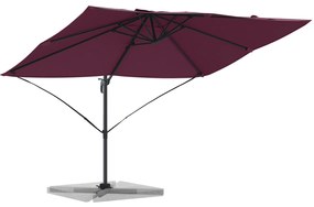 vidaXL Κάντιλερ Ρόμα Παράσολ Μπορντώ Κόκκινο 352x251x260 εκ. Αλουμίνιο
