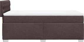 vidaXL Κρεβάτι Boxspring με Στρώμα Σκούρο Καφέ 100x200 εκ. Υφασμάτινο
