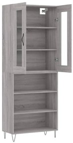 vidaXL Ντουλάπι Γκρι Sonoma 69,5 x 34 x 180 εκ. Επεξεργασμένο Ξύλο