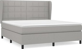 vidaXL Κρεβάτι Boxspring με Στρώμα Αν. Πράσινο 160x200εκ Υφασμάτινο