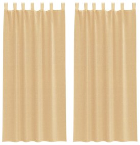vidaXL Κουρτίνες Voile με βρόχους 2 τεμάχια Άμμος 140x225 cm