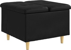vidaXL Οθωμανικό αποθήκευσης Μαύρο 60 x 60 x 45 cm Τεχνητό δέρμα
