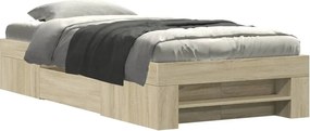 vidaXL Πλαίσιο Κρεβατιού Χωρ. Στρώμα Sonoma Δρυς 100x200εκ Επ. Ξύλο