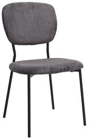 Καρέκλα τραπεζαρίας Kevin Megapap γκρι ύφασμα - μεταλλικό μαύρο πόδι 48x51x87εκ.
