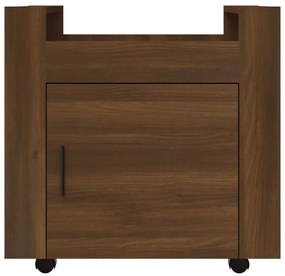 vidaXL Τρόλεϊ Γραφείου Καφέ Δρυς 60x45x60 εκ. από Επεξεργασμένο Ξύλο