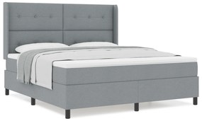 vidaXL Κρεβάτι με Στρώμα Γκρι Ανοιχτό 180x200 εκ. Υφασμάτινο