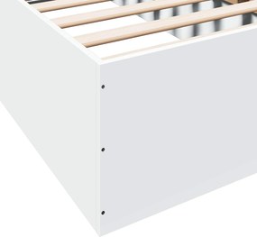 vidaXL Κρεβάτι δαπέδου Λευκό 80 x 200 cm Επεξεργασμένο Ξύλο