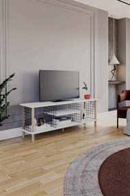 Έπιπλο Τηλεόρασης Λευκό LOCUSEL 120x30x42.6