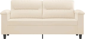 vidaXL Καναπές Διθέσιος Μπεζ 140 εκ. Ύφασμα μικροϊνών