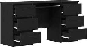 vidaXL Γραφείο Μαύρη Οξυά Επεξεργασμένο Ξύλο 140 x 50 x 76 εκ.