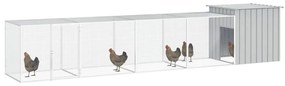 vidaXL Κοτέτσι - Κλουβί Γκρι 500x91x100 εκ. από Γαλβανισμένο Χάλυβα