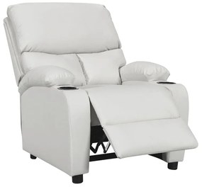 Πολυθρόνα relax με ποτηροθήκη Gartia pakoworld λευκό PU 79x94x102εκ
