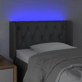 Κεφαλάρι Κρεβατιού LED Σκούρο Γκρι 83x16x78/88 εκ. Υφασμάτινο - Γκρι