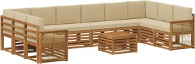 vidaXL Σειρά Καναπέ Εξωτερικού με μαξιλάρι 8 pcs Φυσικό