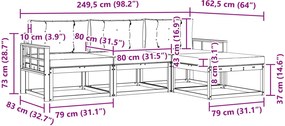vidaXL Σειρά Καναπέ Εξωτερικού 4 pcs Άσπρο και Ανθρακί Πολυεστέρας