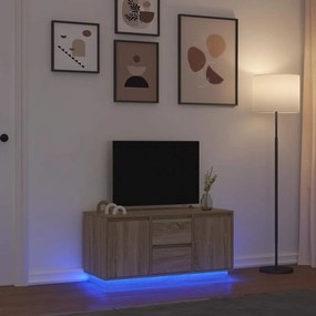 vidaXL Έπιπλο Τηλεόρασης με LED Sonoma Δρυς 100x41x50 εκ.