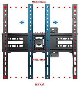Βάση τηλεόρασης Esperanza ERW016, 26" - 70", 400x400 mm, Μέχρι 45 kg, Μαύρο