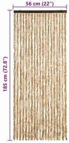 vidaXL Σήτα - Κουρτίνα Πόρτας Μπεζ 56 x 185 εκ. από Σενίλ