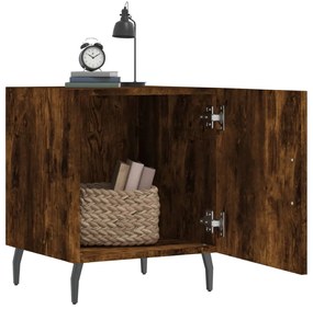 vidaXL Κομοδίνο Καπνιστή Δρυς 40 x 40 x 50 εκ. από Επεξεργασμένο Ξύλο