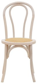 Καρέκλα Azhel pakoworld white wash ξύλο οξιάς-έδρα φυσικό rattan 41x50x89εκ