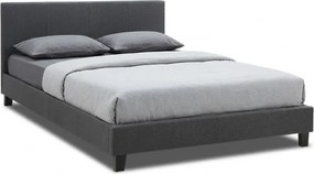 Κρεβάτι Flat Megapap υφασμάτινο χρώμα ανθρακί 140x190εκ.