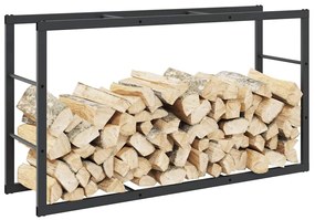 Ράφι Καυσόξυλων Μαύρο 110x30x61 εκ. Ατσάλινο