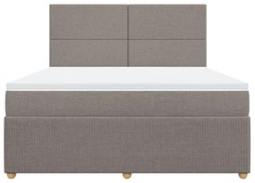 Κρεβάτι Boxspring με Στρώμα Taupe 180x200 εκ. Υφασμάτινο - Μπεζ-Γκρι