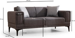 2-Seat Sofa Horizon - Dark Grey Dark Grey