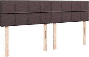 vidaXL Κρεβάτι Boxspring με Στρώμα Σκούρο Καφέ 200x200 εκ. Υφασμάτινο