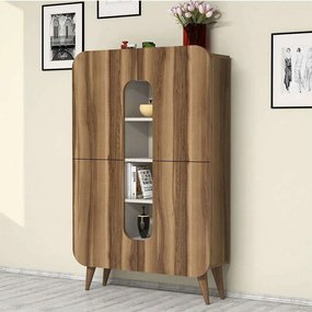 Ντουλάπι Mine 845HCT3908 93x31,8x144cm Walnut-Cream Μοριοσανίδα, Μελαμίνη