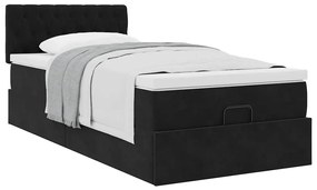 Οθωμανικό κρεβάτι με στρώμα Μαύρο 90x190cm Velvet 3311815