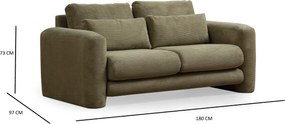 2-Seat Sofa Lily Green - 2 Green