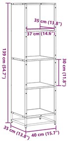 Βιβλιοθήκη Καφέ Δρυς 40x35x139 εκ. από Επεξεργασμένο Ξύλο - Καφέ