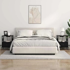 vidaXL Κομοδίνο Μαύρη δρυς 41.5 x 40.5 x 55 εκ. Επεξεργασμένο ξύλο