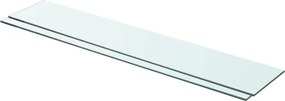 vidaXL Ράφια Πάνελ 2 τεμ. Διάφανα 80 x 15 εκ. Γυάλινα