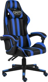 vidaXL Καρέκλα Racing Μαύρο / Μπλε από Συνθετικό Δέρμα