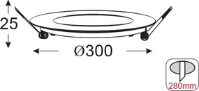 Στρογγυλό Χωνευτό LED Panel 26W με Ψυχρό Φως 6000K 30εκ.
