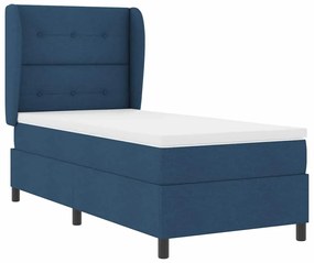 vidaXL Κρεβάτι με ελατήρια με στρώμα Μπλε 90 x 200 cm ύφασμα