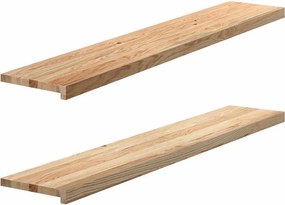 vidaXL Περβάζια παραθύρων 2 τεμ. 140x30x2 εκ. Ακατέργαστο Μασίφ Δρυός