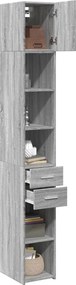 vidaXL Ντουλάπι Αποθήκευσης Στενό Γκρι 30x42,5x225 εκ. Επεξεργ. Ξύλο