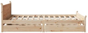 vidaXL Σκελετός Κρεβατιού Χωρίς Στρώμα 160x200 εκ Μασίφ Ξύλο Πεύκου